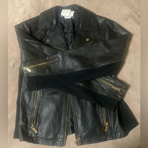 NWT XL Faux leather Moto jacket Calvin Klein